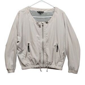 Athleta Cream Bomber Jacket with Elasticated Waistband S